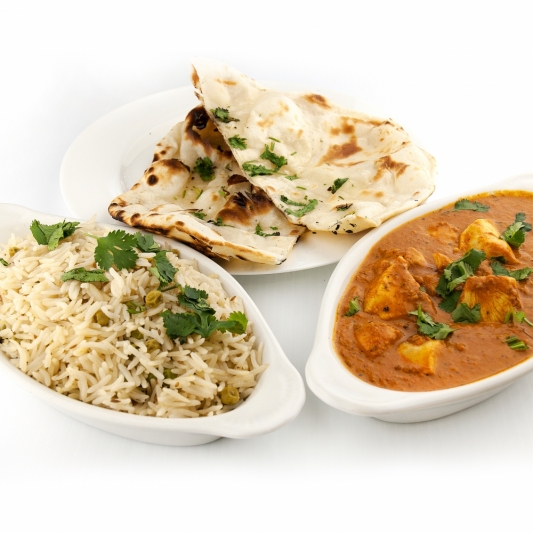 Butter Chicken with Cumin Rice and Naan